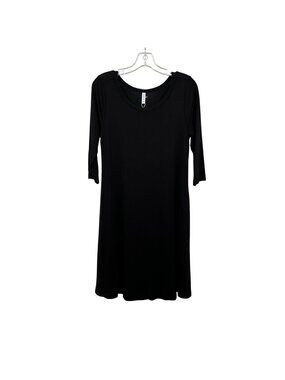 VISHOW Womens Shift Dress 3/4 Sleeve Black Pockets Size Medium New